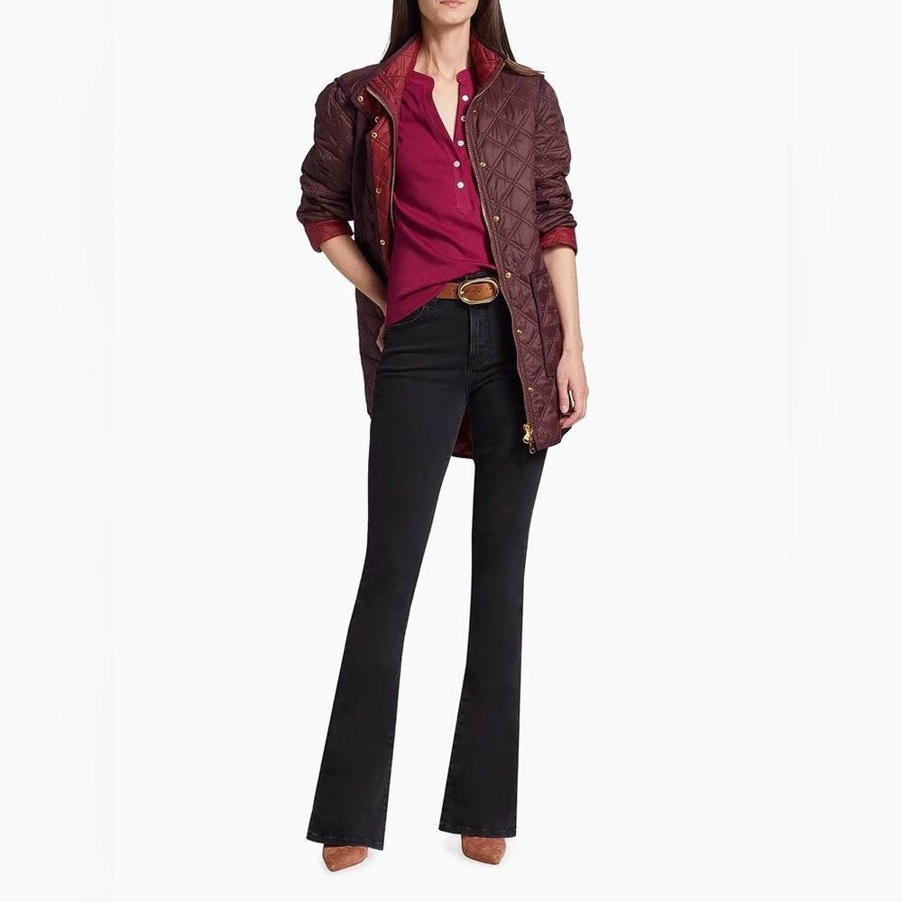 Veronica Beard Beverly Stretch Skinny Flare Jeans in Washed Onyx Black